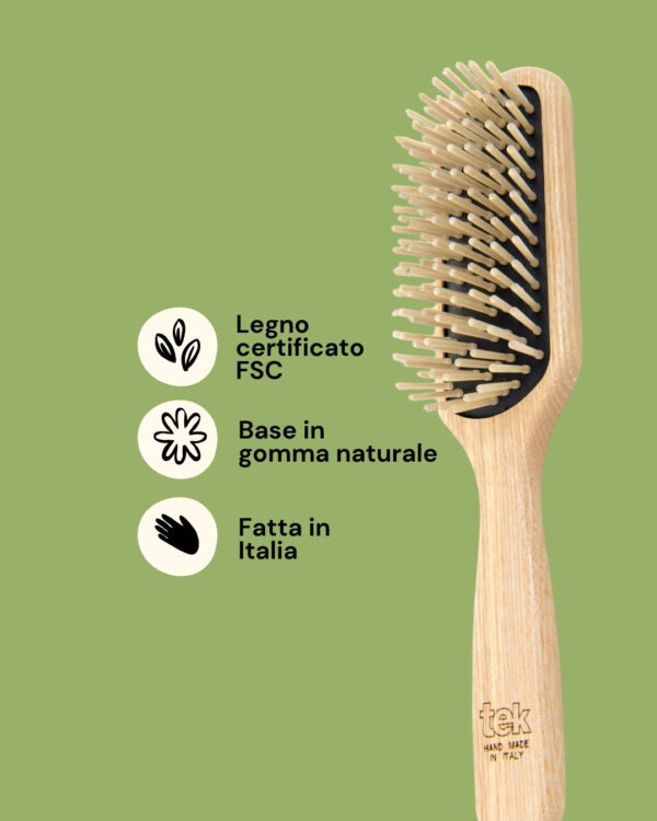 Tek Spazzola in Legno per Capelli Info