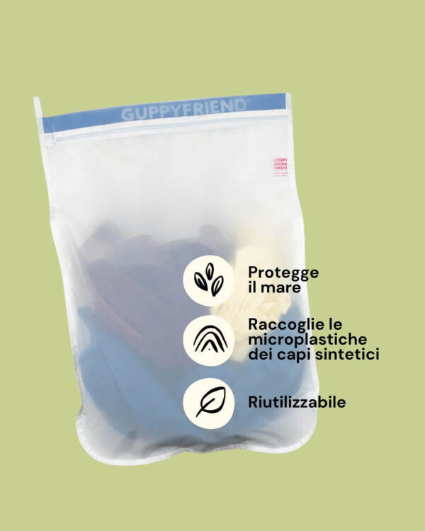 GUPPYFRIEND Sacchetto per Lavatrice AntiMicroplastiche Info