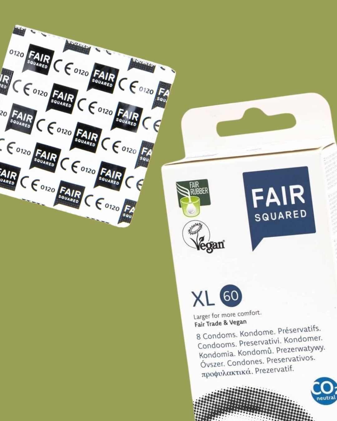 Fair squared preservativi vegani in lattice naturale xl dettaglio