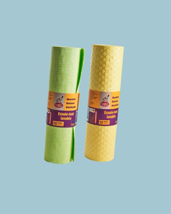 Ecodis Rotolo da Cucina Riutilizzabile Giallo e Verde