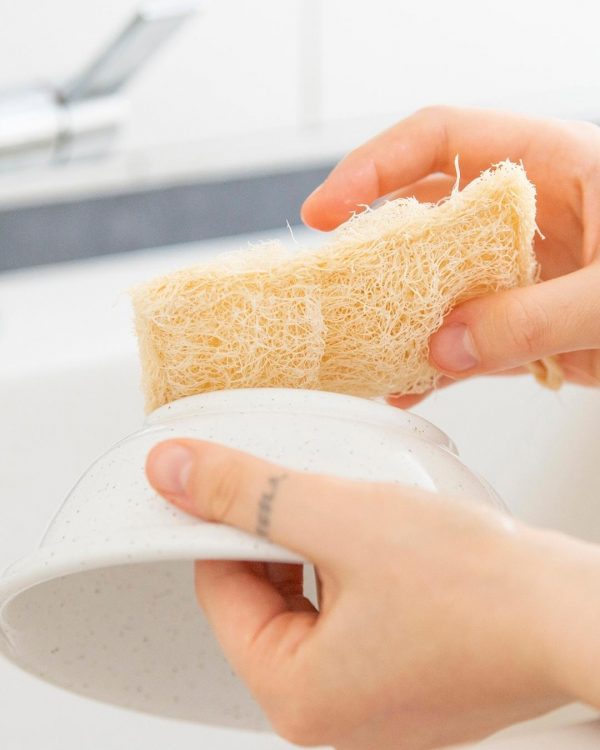 Naiked Spugna In Luffa Cucita In Utilizzo