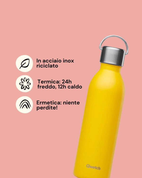 Qwetch Borraccia Termica in Acciaio Inossidabile 1L Info
