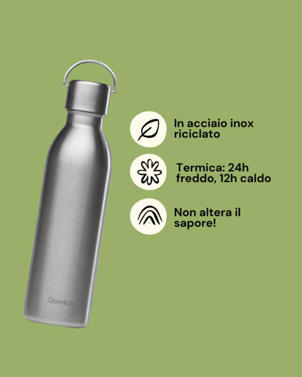 Qwetch Borraccia Termica in Acciaio Inossidabile 600ml Info