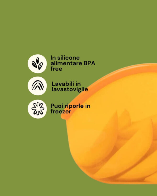 Food Huggers Busta in Silicone Riutilizzabile Info