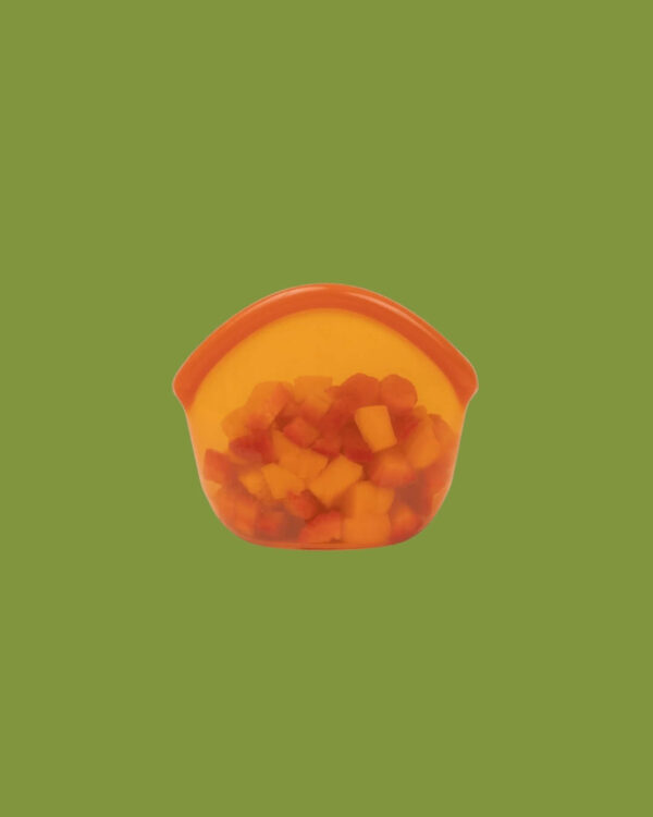 Food huggers busta in silicone riutilizzabile small amber