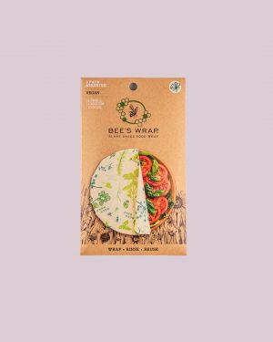 Bees Wrap Set 3 Fogli Cerati Vegan per Alimenti Assorted Wraps Herbal