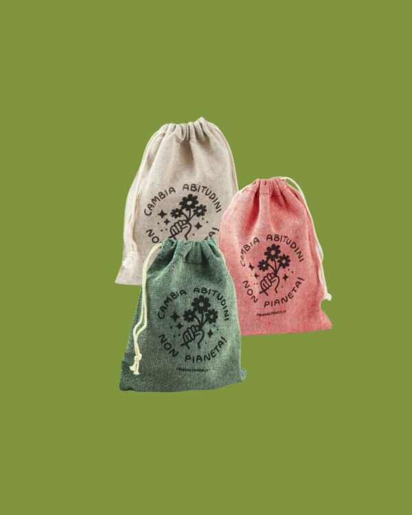 Friendly Shop Sacchetto Regalo Cambia Abitudini Non Pianeta 3 Colori