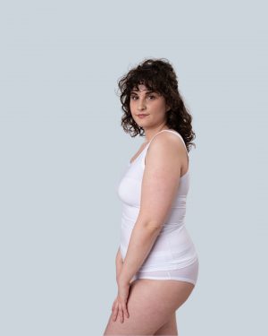 CASAGiN Canottiera in Lenzing Modal Bianca Laterale