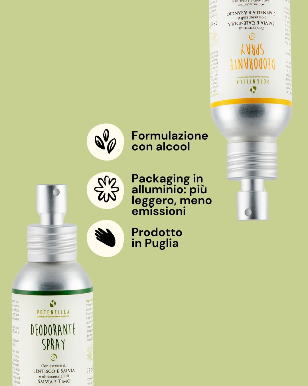 Deodorante ricaricabile spray - potentilla 2 Potentilla deodorante ricaricabile spray info