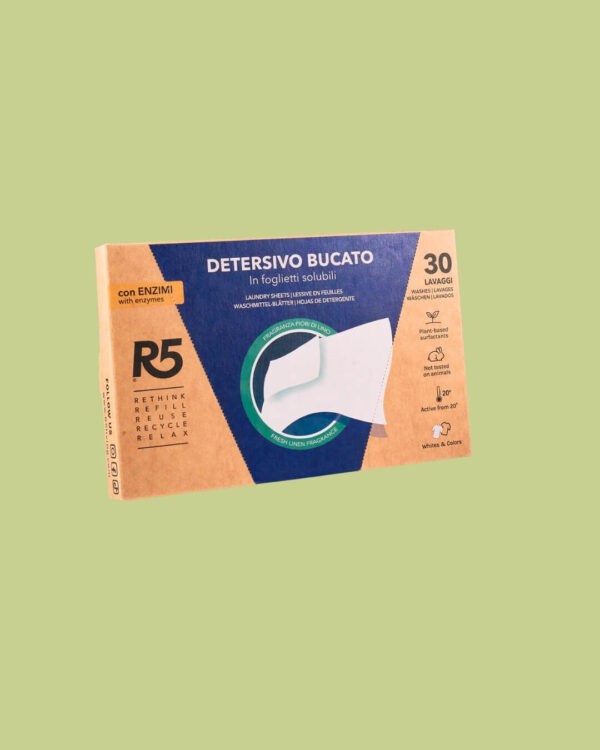 R5 living detersivo in fogli lavatrice