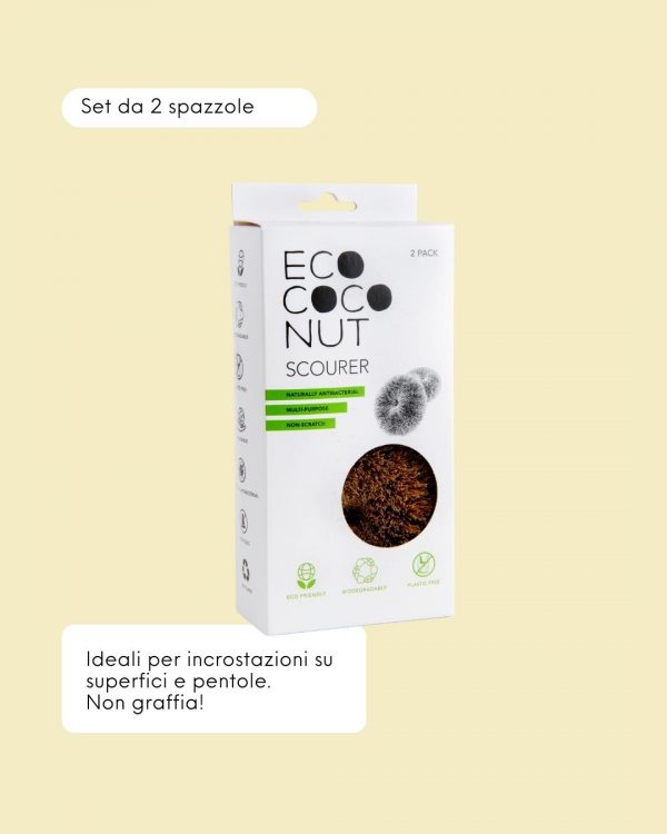 Ecococonut Set 2 Spazzole In Fibra Di Cocco Info