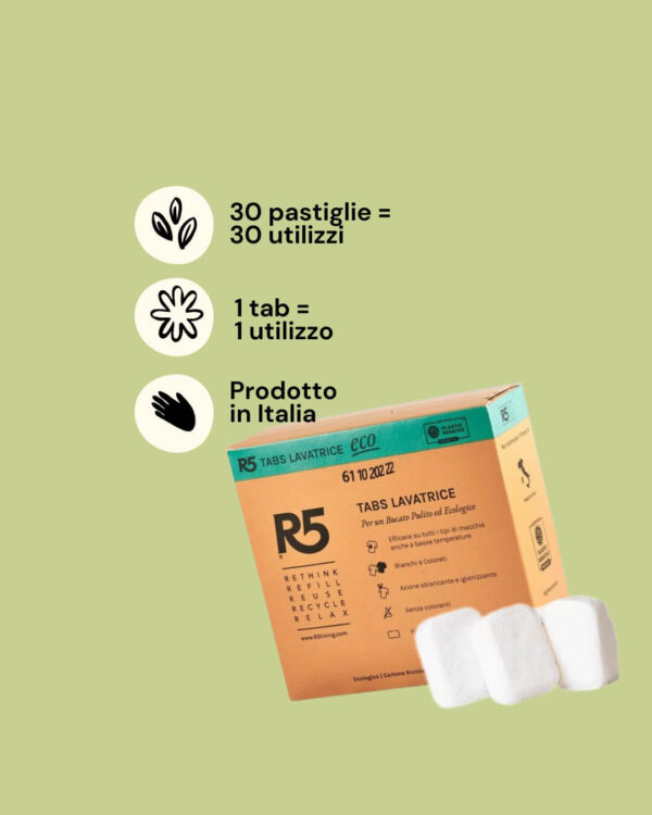 R5 Living Detersivo Lavatrice Tabs Informazioni