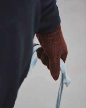 Rifò Guanti in Lana Rigenerata Brown Indossato