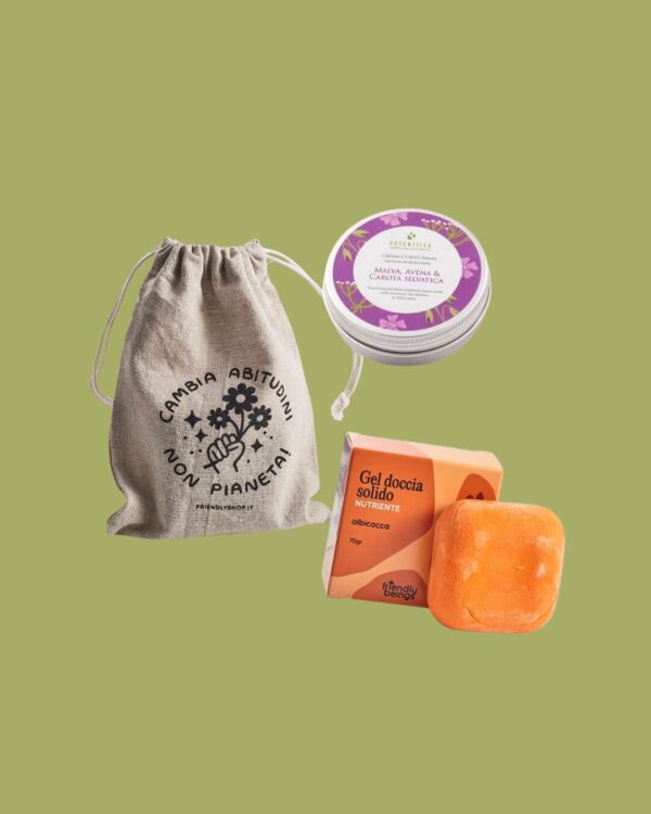 Friendly Shop Kit Regalo Pelle Vellutata Grigio