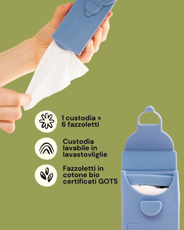 LastObject Fazzoletti di Stoffa Last Tissue Azzurro in Mano Info