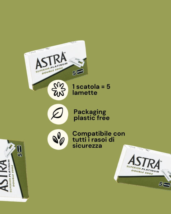 Astra Lamette per Rasoio di Sicurezza da 5 Info