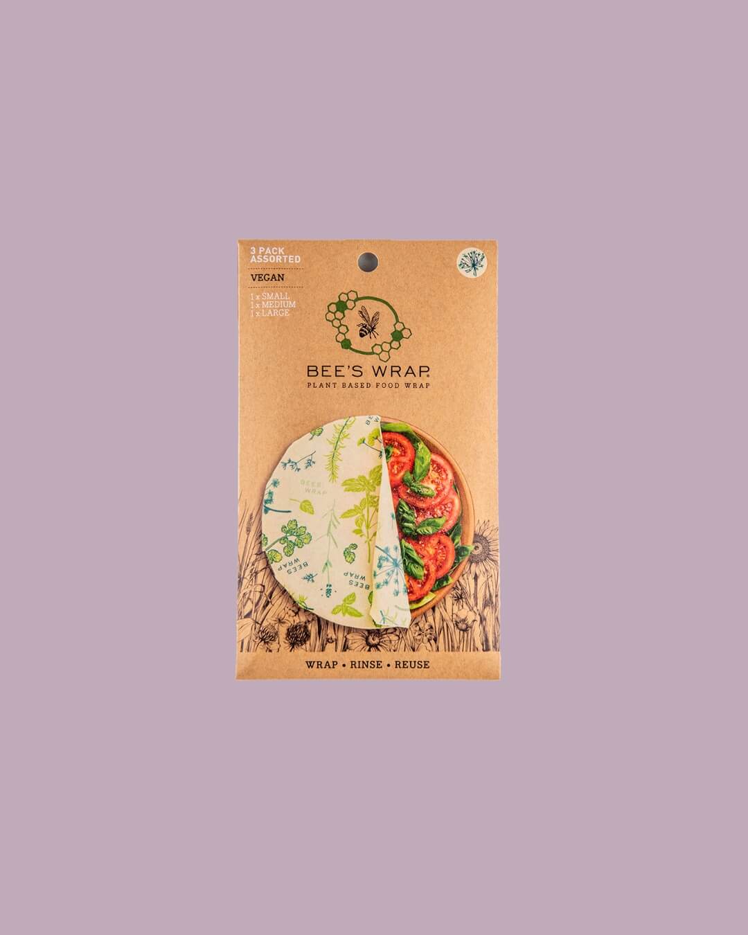 Bee's Wrap Set 3 Fogli Cerati per Alimenti Herbal