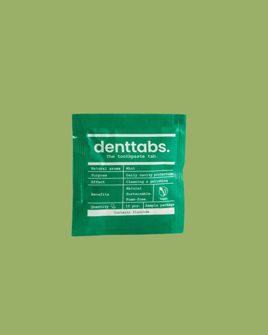 Denttabs Dentifricio in Pastiglie Con Fluoro Menta 10 Pastiglie