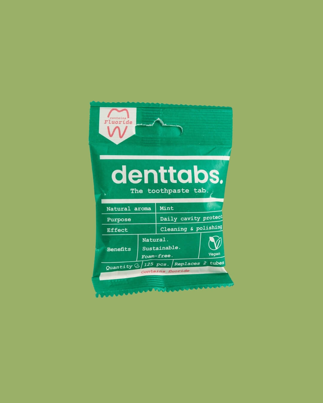 Denttabs Dentifricio in Pastiglie Con Fluoro Menta