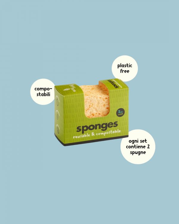 Ecoliving set 2 spugne in cellulosa per pulizie small info