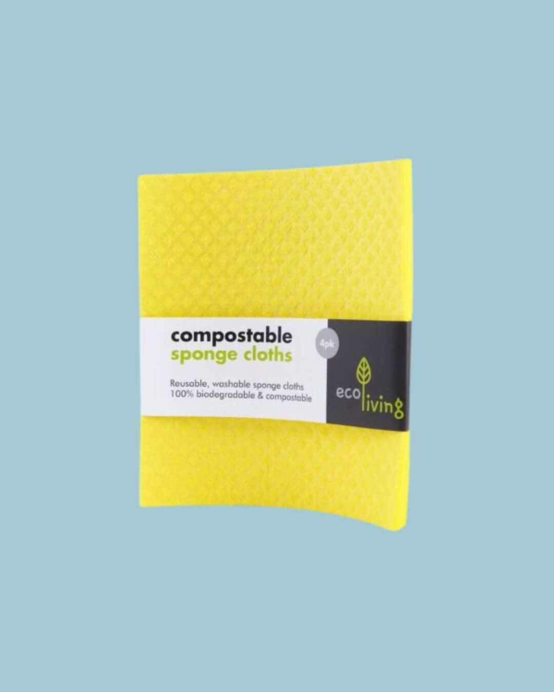 EcoLiving Set 4 Panni Spugna in Cellulosa Gialli