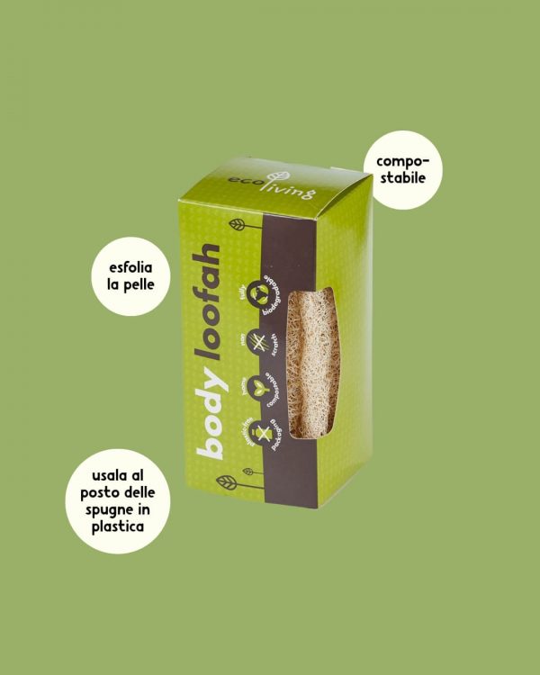 EcoLiving Spugna in Luffa per il Corpo Info