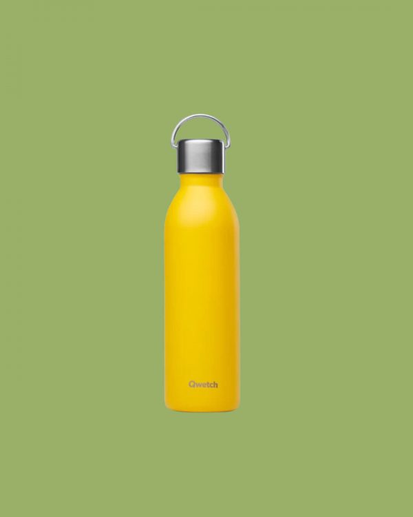 Qwetch borraccia termica in acciaio inossidabile riciclato 600ml giallo