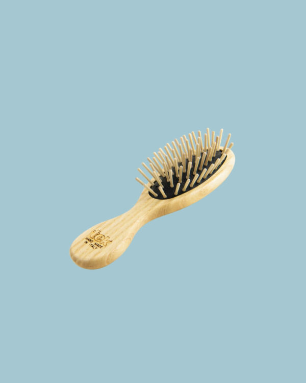 Tek spazzola piccola per capelli in legno