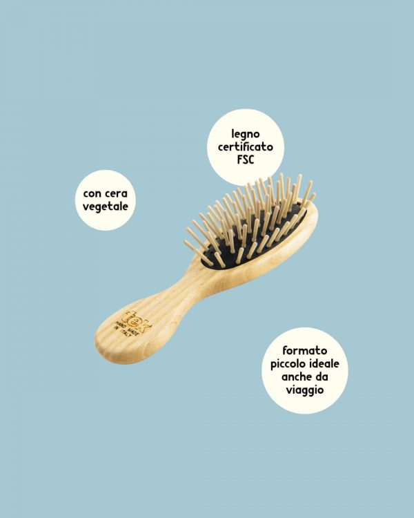 Tek spazzola piccola per capelli in legno info new