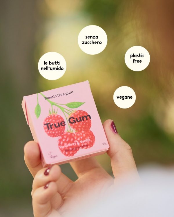 TrueGum Chewing Gum Naturale Lampone Info
