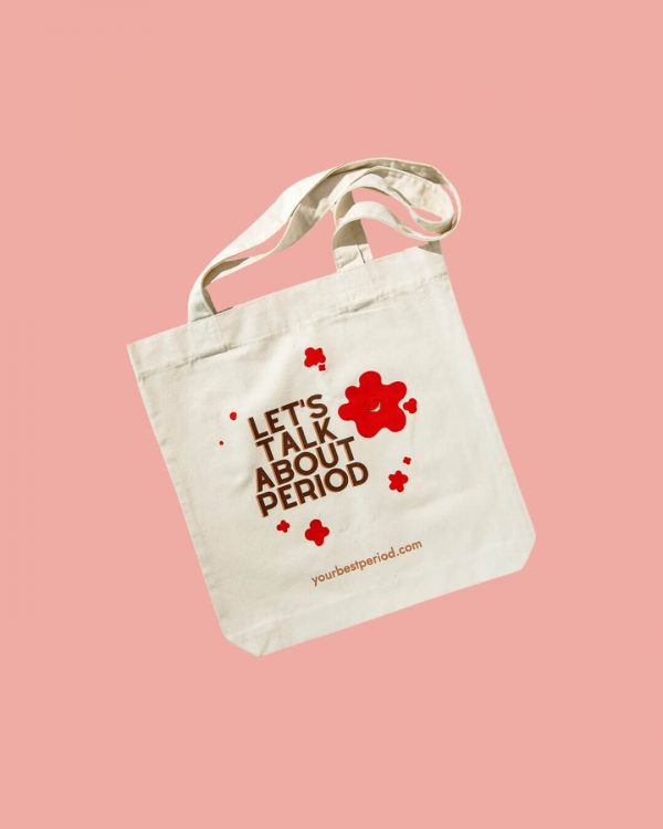 Your Best Period Tote Bag in Tessuti Riciclati Let's Talk About