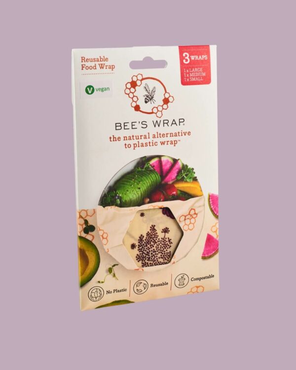 Bee's Wrap Set 3 Fogli Cerati Vegani Floreali