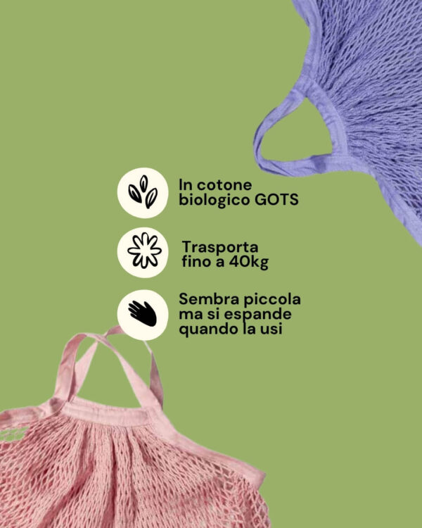 Ah! Table! Borsa a Rete in Cotone Biologico Info