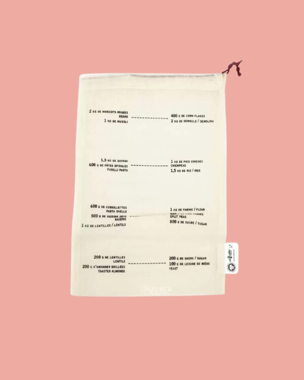 Ah!Table! Sacchetti Riutilizzabili in Cotone Bio Set da 5 Graduati