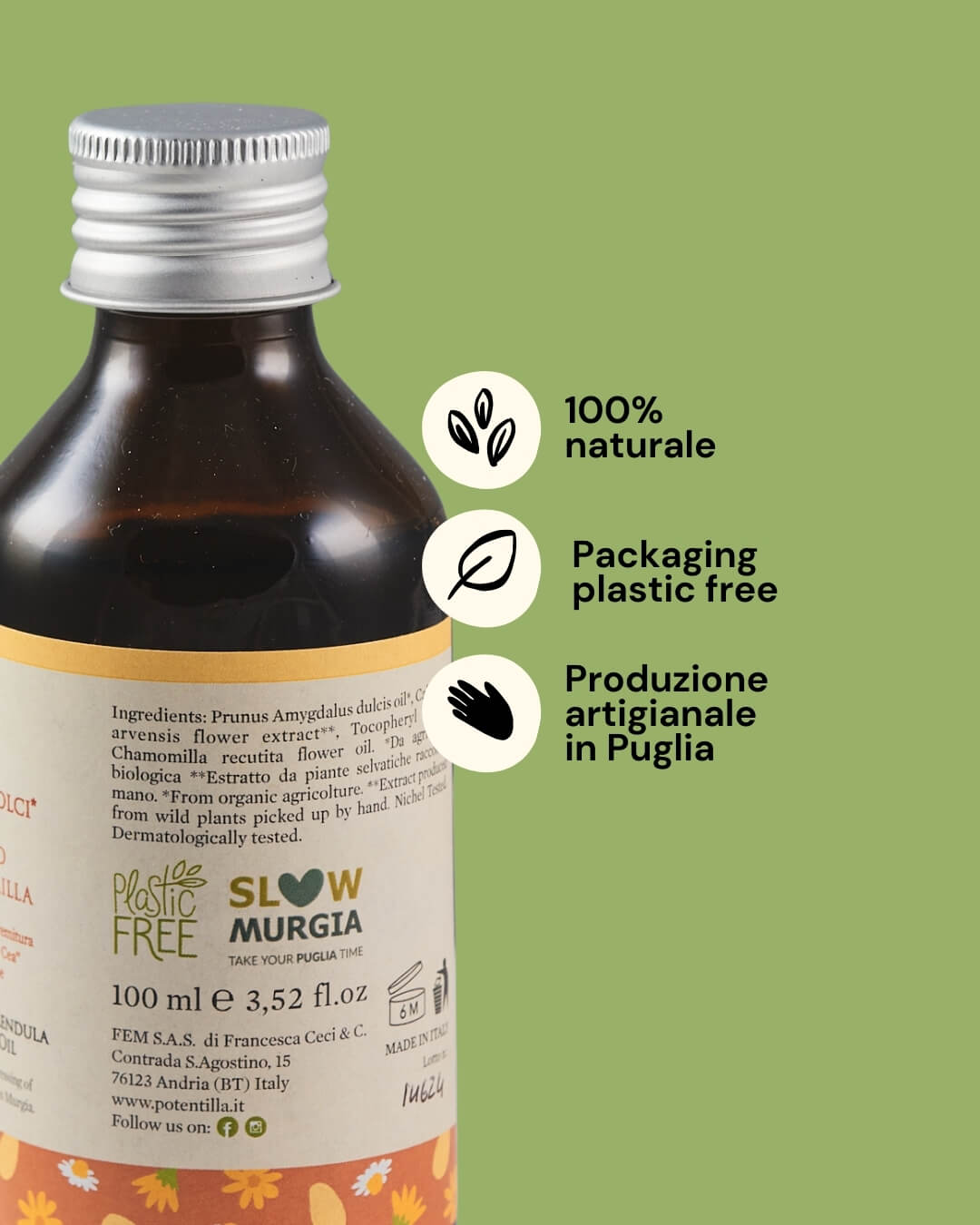 Olio di mandorle con calendula e camomilla - potentilla 2 Potentilla olio di mandorle con calendula info