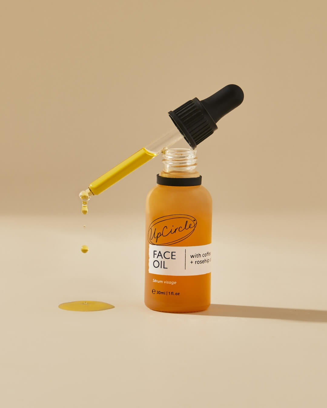 Upcircle olio viso ingrediente boccetta