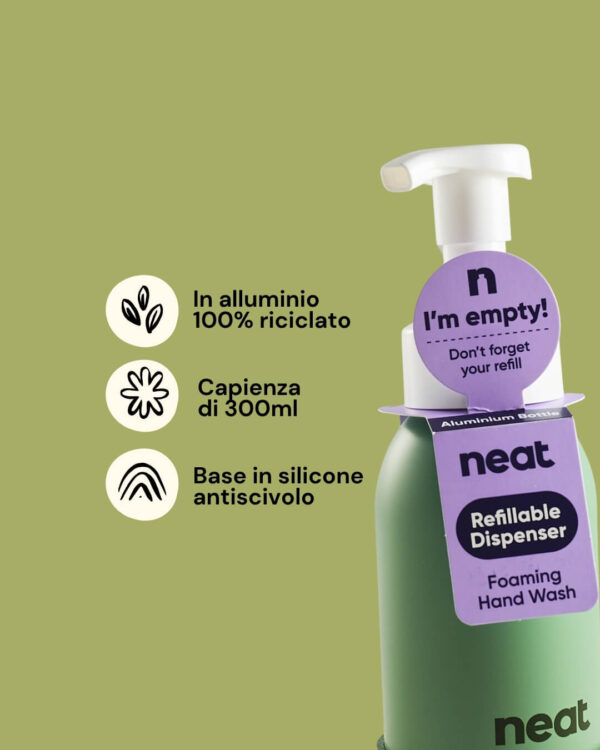 Neat Bottiglia Riutilizzabile per Mousse Detergente Mani Sage Info